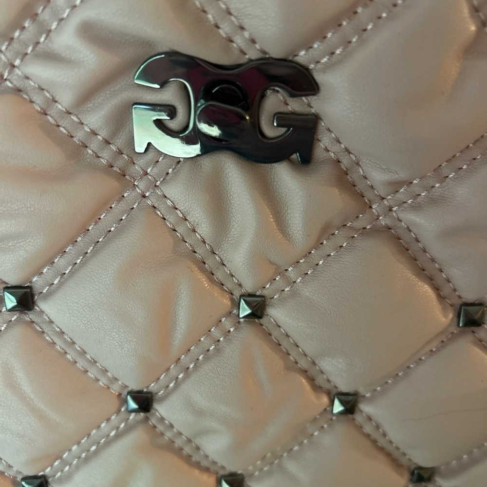 Gilda Paris Quilted Waffle Handbag Blush Pink Purse Studded Bag NWT - Picture 6 of 11